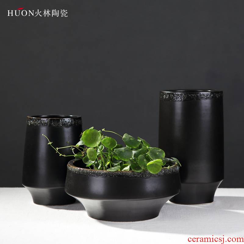 The Jet Chinese wind restoring ancient ways ceramic vase of modern new Chinese style wood house sitting room zen place adorn article