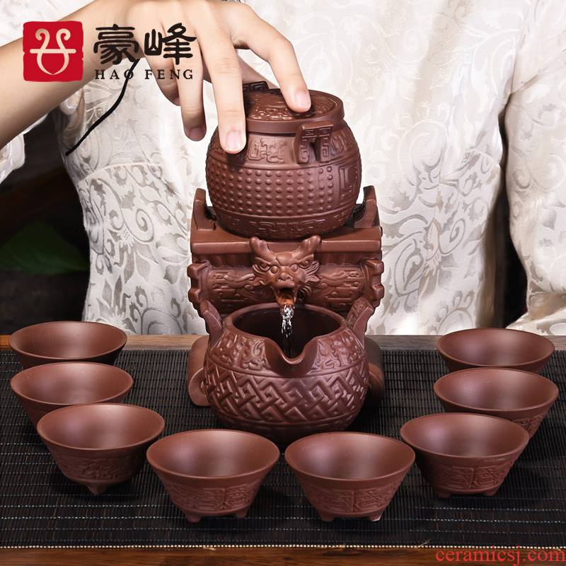 HaoFeng creative automatically tea kungfu tea of violet arenaceous lazy people prevent hot teapot teacup tea tea accessories