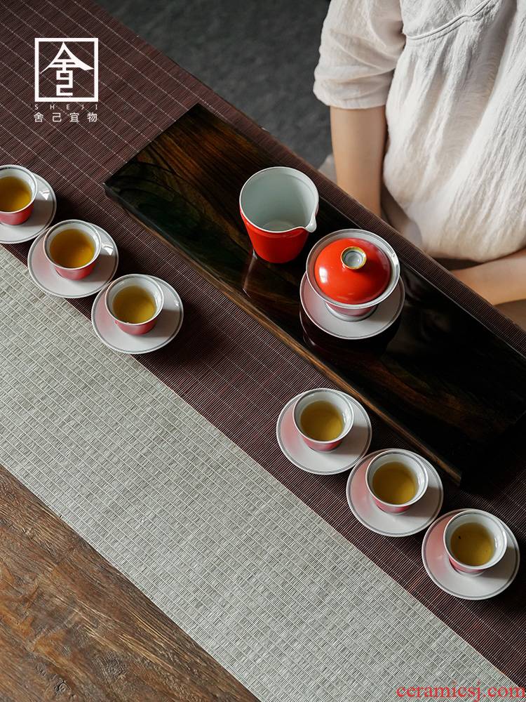 Ebony dry tea plate of kung fu tea tea set home office with a complete set of ceramic tea tureen