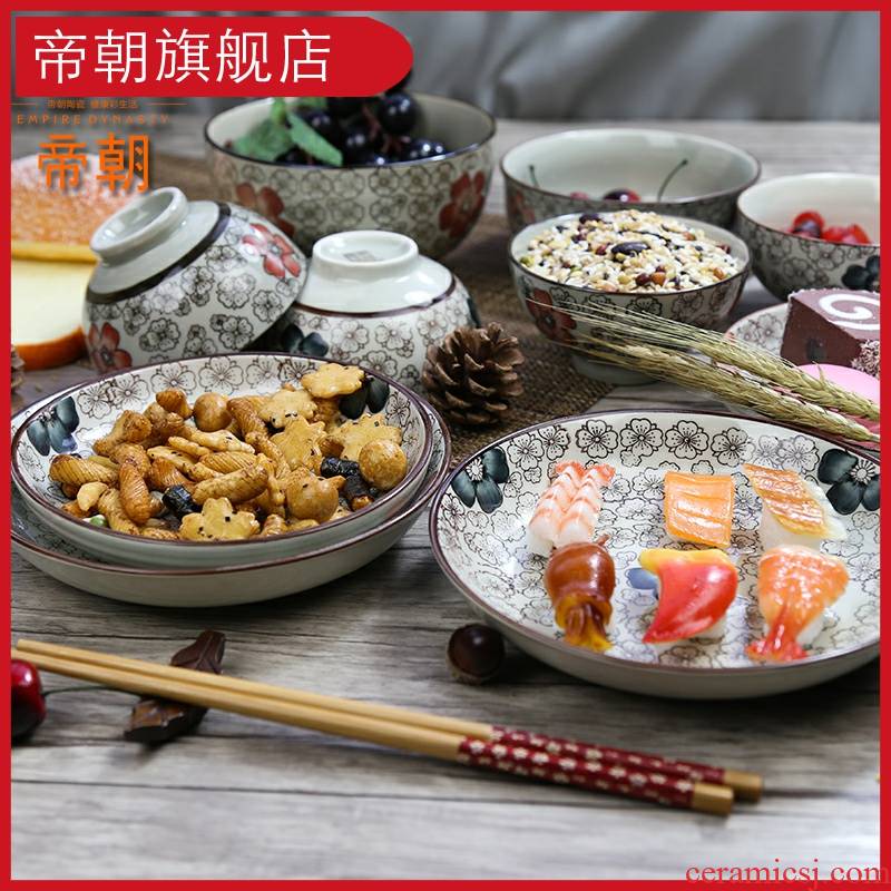Emperor the hand - made ceramic tableware Japanese dishes dish bowl suit combination home dishes suit eating the food in the kitchen