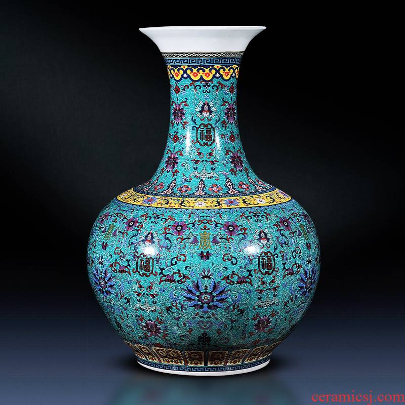 Jingdezhen ceramics European - style colored enamel of large vase flower arranging TV ark adornment furnishing articles large living room