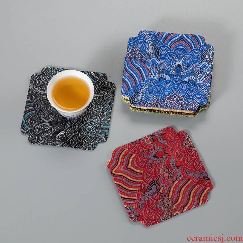 Cloth art porcelain constant hall brocade cup mat linen cotton teapoy flag against the hot insulation suction pot bearing pad tea accessories