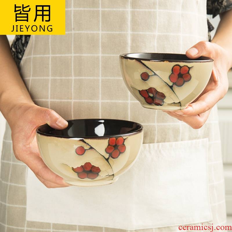 Name Plum flower dishes ceramic tableware creative Chinese style household jobs rainbow such as bowl soup bowl dish dish soup plate plates