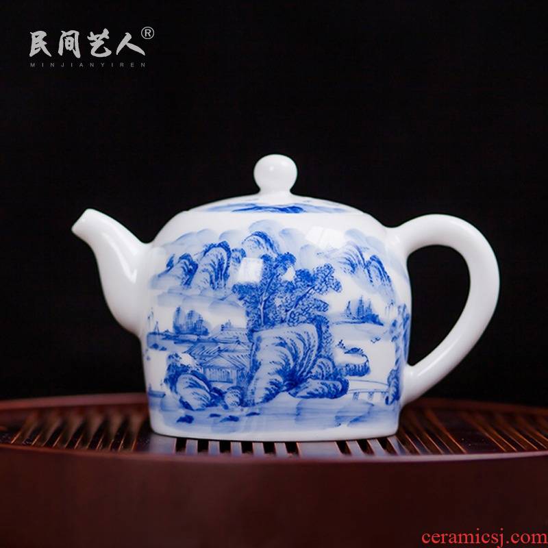 Jingdezhen ceramics hand - made porcelain teapot kung fu tea set manual single pot of tea pot of tea POTS