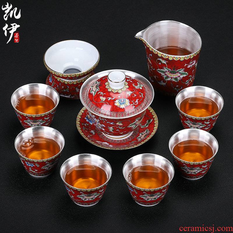 Rosa bellissmo coppering. As enamel silver tureen tea set jingdezhen ceramic kung fu tea tea cup silver cup