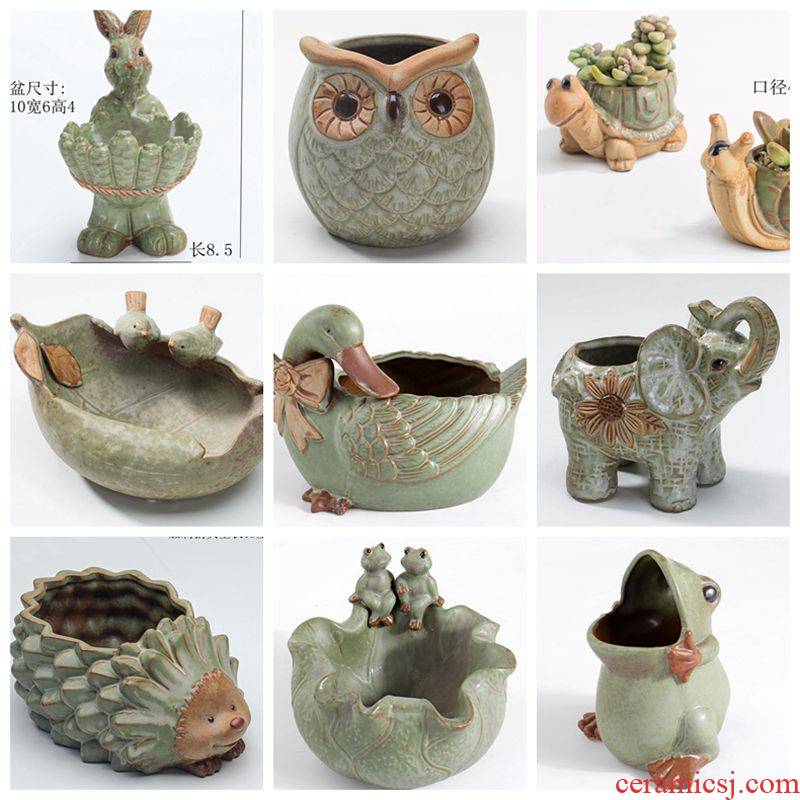 The bird frog rabbit owl duck yard creativity gardening meat flowerpot furnishing articles ceramic yellow duck 's fortune