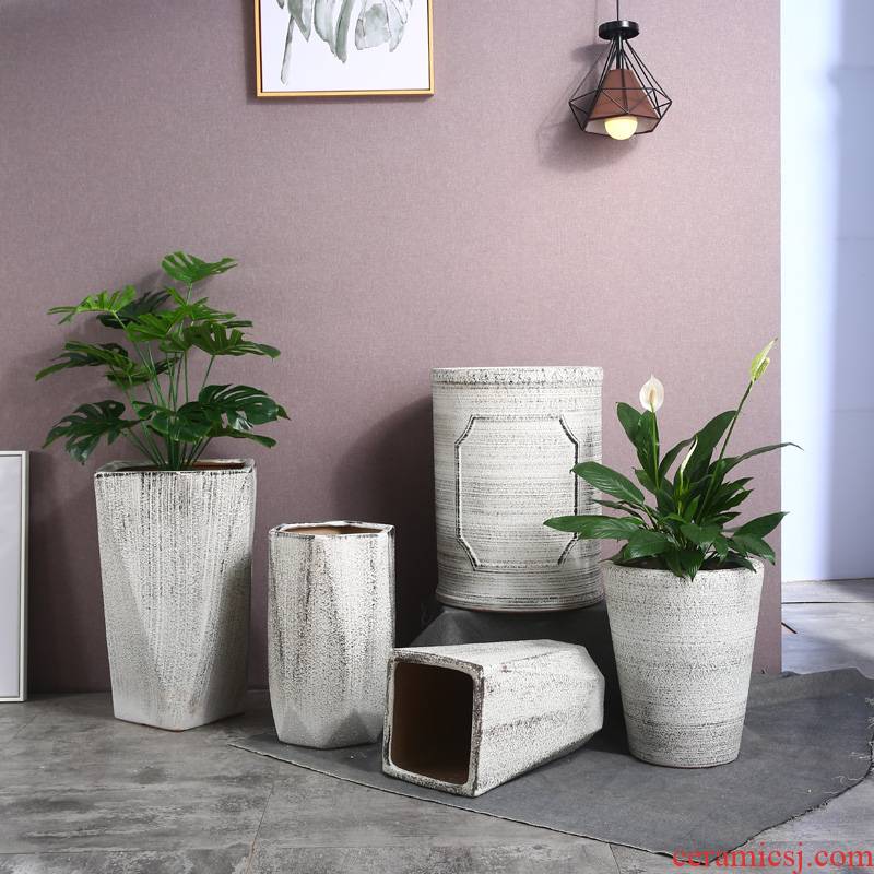 Ceramic flower pot oversized 30 cm high rich tree big flowerpot Ceramic plutus sitting room cycas money tree