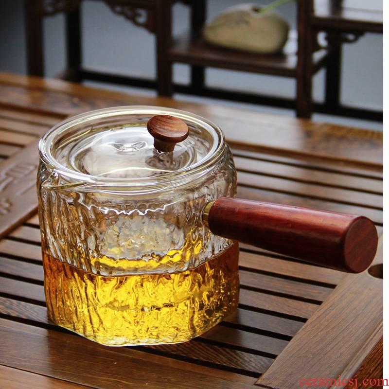 Royal for pure boiled tea glass teapot which can filter the wood hammer high borosilicate TaoLu tea set