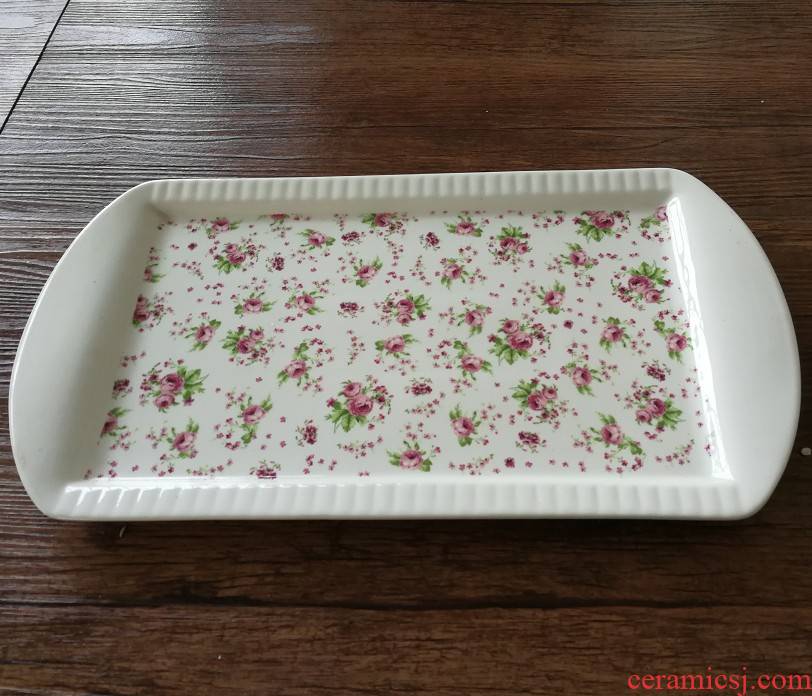 Rectangular plates Rectangular tray of household ceramic fruit bowl water glass tray