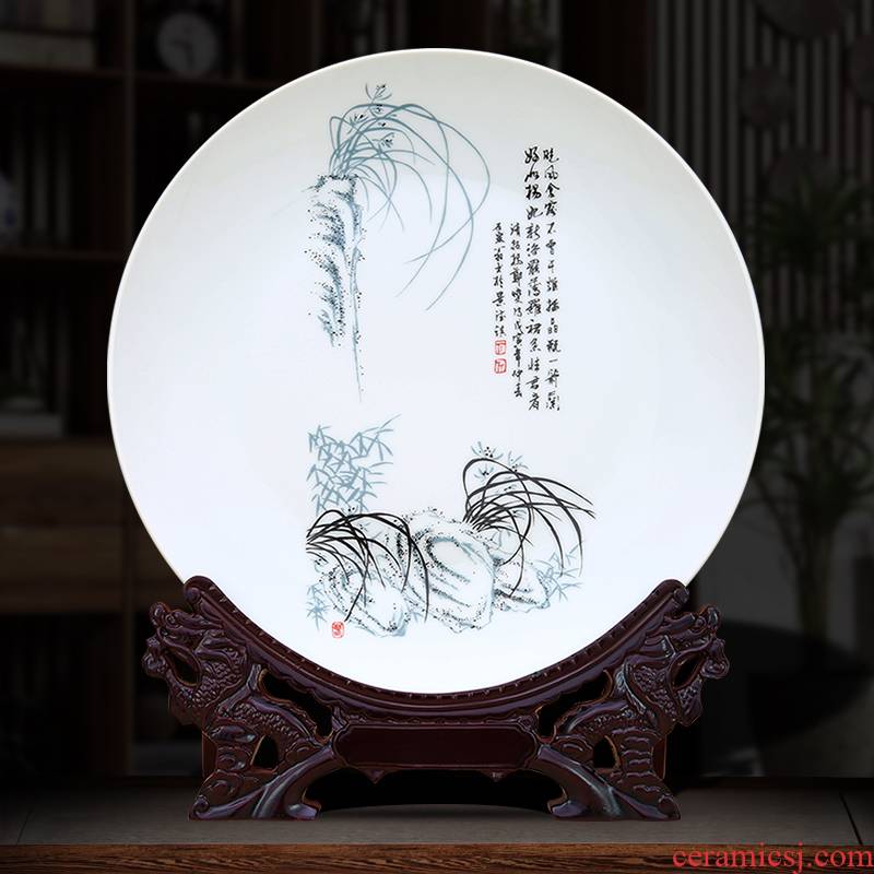 To photo plates of jingdezhen ceramics decoration furnishing articles color ink by patterns crafts hang dish wall coverings
