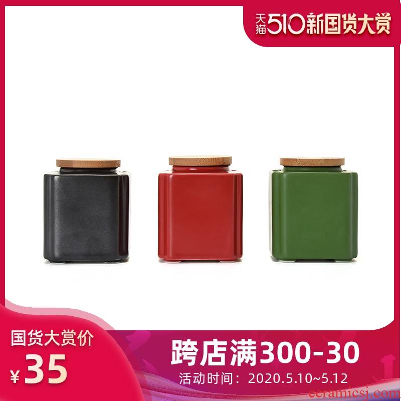 Jun ware caddy fixings ceramic multicolor seal pot portable creative move fashion small jar receives small storage tanks