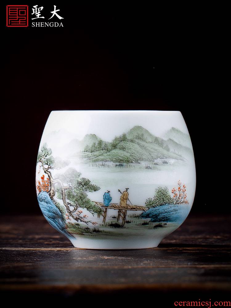 Santa teacups hand - made ceramic kung fu new see colour "at autumn figure" master cup sample tea cup single cup of jingdezhen tea service