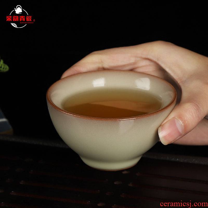 Get together scene scene kung fu master cup single cup tea cups celadon ceramic sample tea cup wang wen imperial yellow lard is frozen