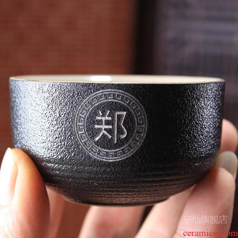 Ceramic cups of tea one kung fu master built light tea sample tea cup single cup free private custom carved lettering