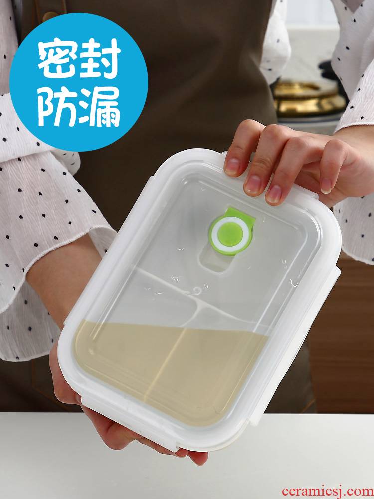 Lunch box bento Lunch box office worker girl lovely heart cellular ceramic bowl with cover can microwave heating is special