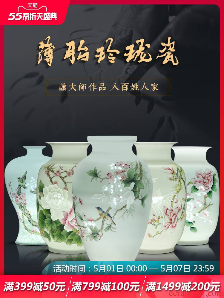 Jingdezhen ceramics hand - made vases, flower arrangement of Chinese style home sitting room adornment TV ark, porch place of marriage
