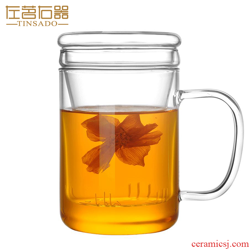 ZuoMing right implement separation of tea glass transparent filter glass cup three cups of tea home with thick glass