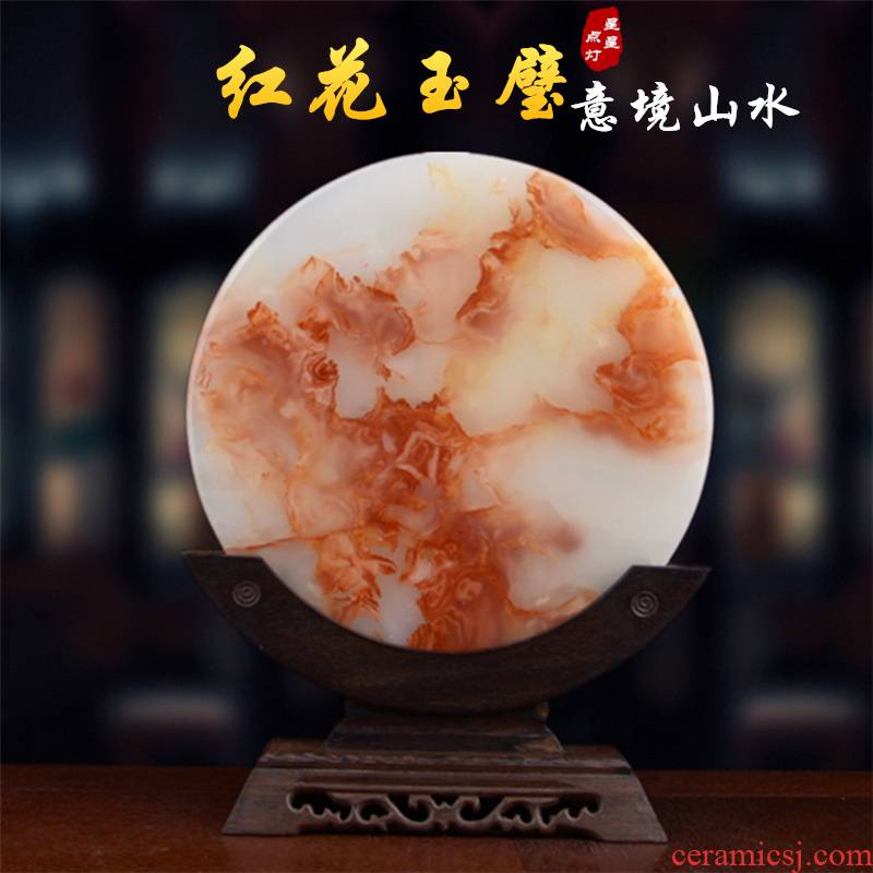 Red flower ice jade peace buckle, furnishing articles sitting room porch Chinese landscape artistic conception with the teahouse office decoration