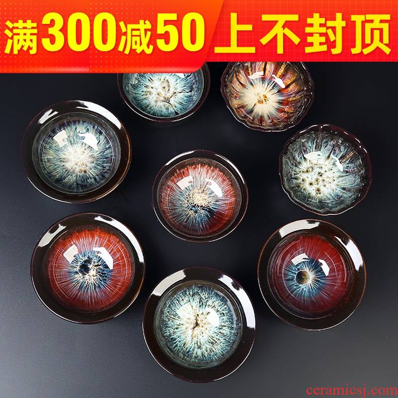 Up with ceramic tea cups oil - lamp can build great master cup single CPU kung fu tea bowl cups individual cup sample tea cup