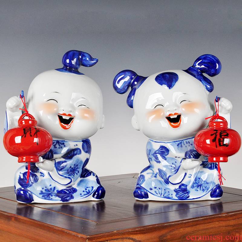 Jingdezhen porcelain dolls handicraft furnishing articles f doll house sitting room adornment ornament hotel opening gifts
