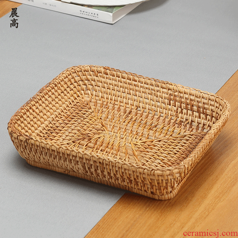 Morning the cane top service up a fruit basket household dried fruit snacks tea tea table to receive high box woven fruit basin snack plate