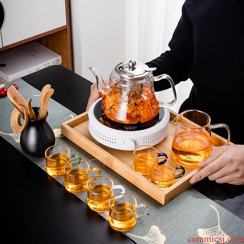Electric TaoLu boiled tea, tea tea set household mini small flower pot steamed tea stove induction cooker kettle