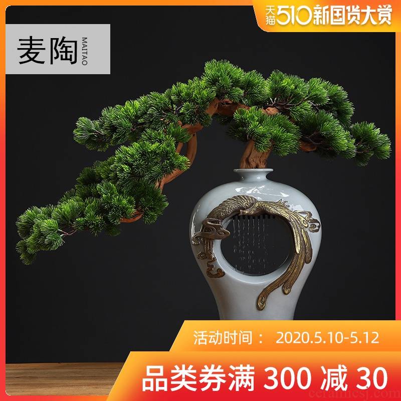 MaiTao new Chinese style water device simulation guest - the greeting pine home furnishing articles furnishing articles in extremely good fortune opening housewarming gift