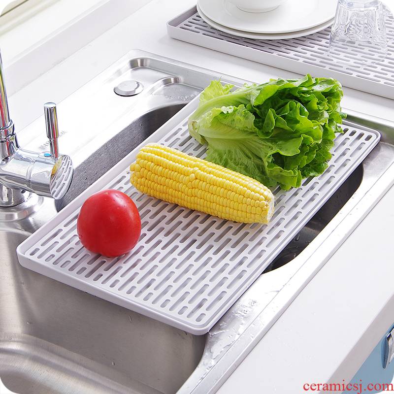 Plate glass, glass tray cups of household kitchen rectangular double drop large plastic multi - function type