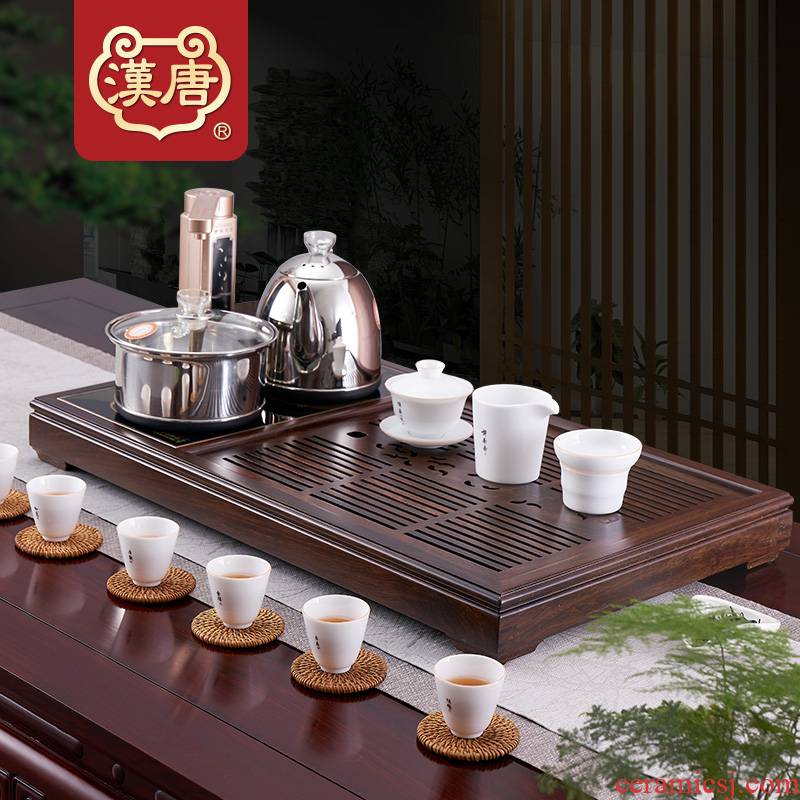 Han solid wood tea tray was kung fu tea saucer suit large wooden tea table know household dry type tea sea