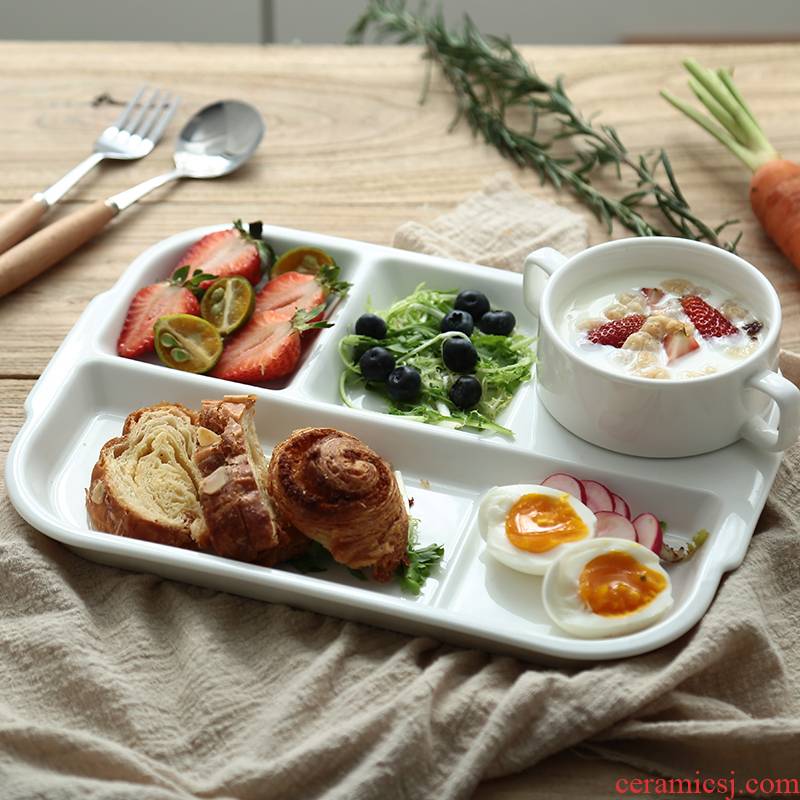 Creative plate frame plate ceramic tableware particulary if plate reduced fat children home fast food multi - function FanPan dish