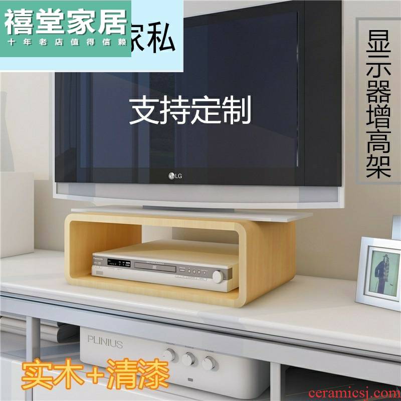 Real wood the TV pad high shelf brackets increased the set - top box display shelf supporter TV ark base