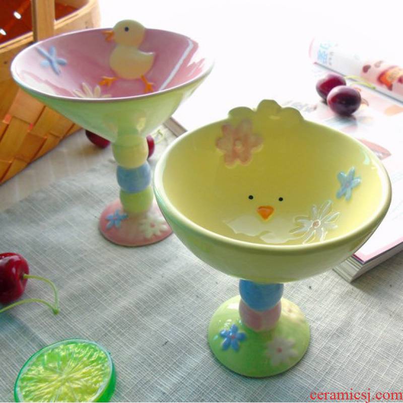 Jingdezhen ceramic fruit bowl of chicken lovely cartoon animals mark cup of snack dessert ice cream bowl