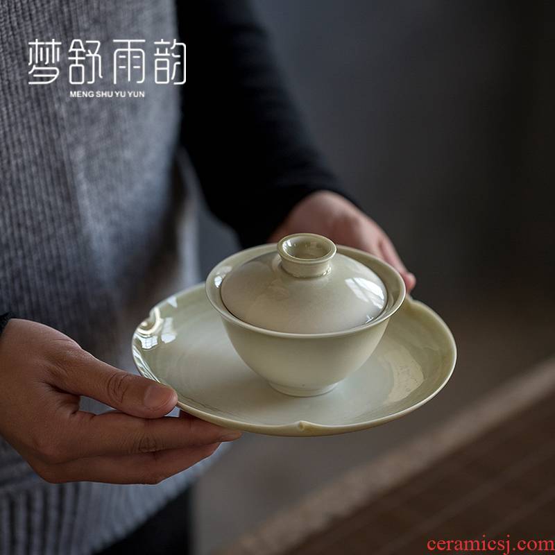 Dream ShuYu rhyme Japanese kung fu tea tea 3 tureen only single ceramic small finger bowl of restoring ancient ways the teapot