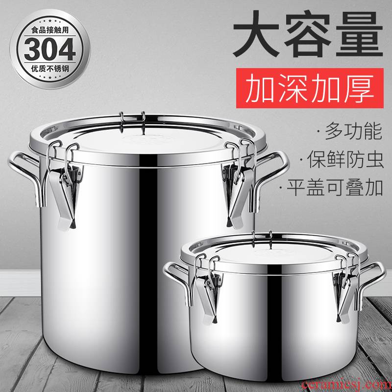 Ricer box of 304 stainless steel sealed bucket can fold transport VAT caddy fixings pharmaceutical factory barrels of milk barrel barrel oil as cans