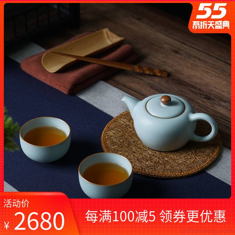Your up travel tea set a pot of two cup teapot portable contracted gift Chinese jingdezhen ceramics by hand