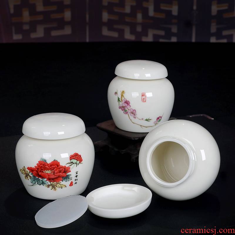 Paste pot ceramic seal plaster medicine can honey pot powder ceramic tea pot small porcelain jar