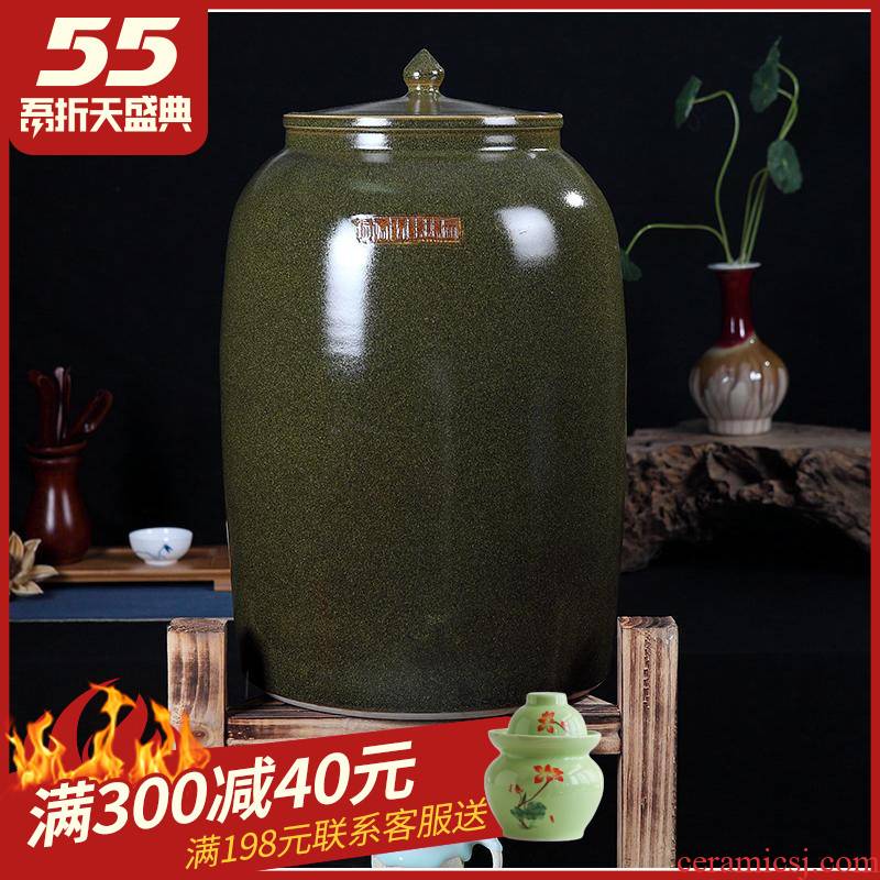 Jingdezhen ceramics with cover barrel ricer box tea oil cylinder jars at the end of the cylinder tank receives 50 kg 100 jins 30 kg