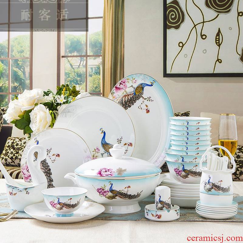 Guest for upscale jingdezhen ceramic tableware suit ipads bowls plates suit dishes home kit customization