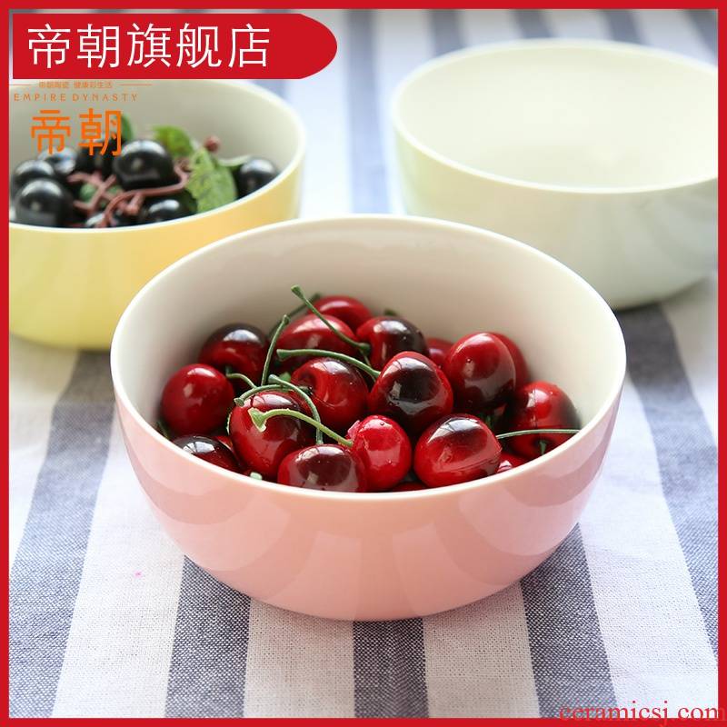 Ceramic bowl of rice bowls Nordic candy bowl pull color rainbow such always picking small microwave bowl of soup bowl of salad bowl