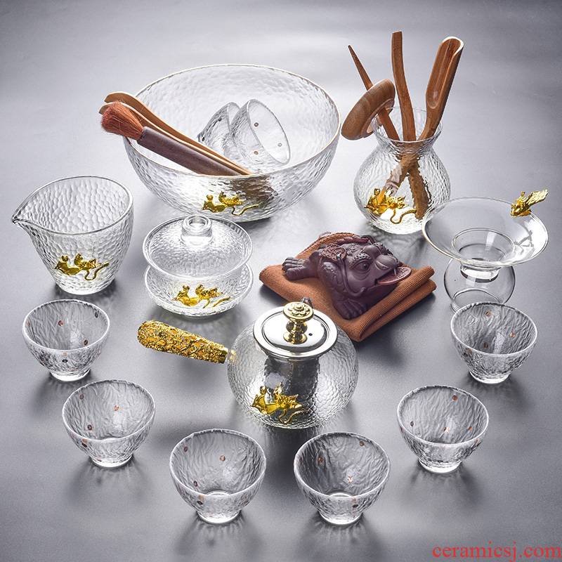Tao good heat - resistant glass tea set suit household transparent glass tea tea of a complete set of white tea tea sets