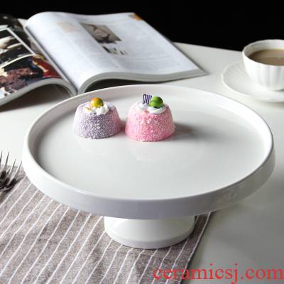 Wedding cake high tray with cover Europe type ceramic sweet snack tray photos show the table shelf