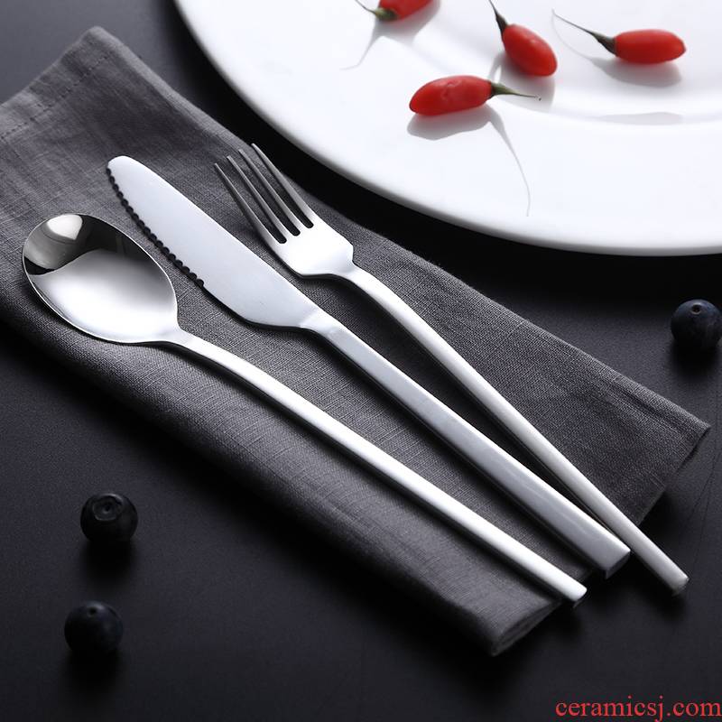 Senseyo western - style food tableware knife and fork suit thickening of 304 stainless steel, the children 's steak knife and fork spoon steak knife