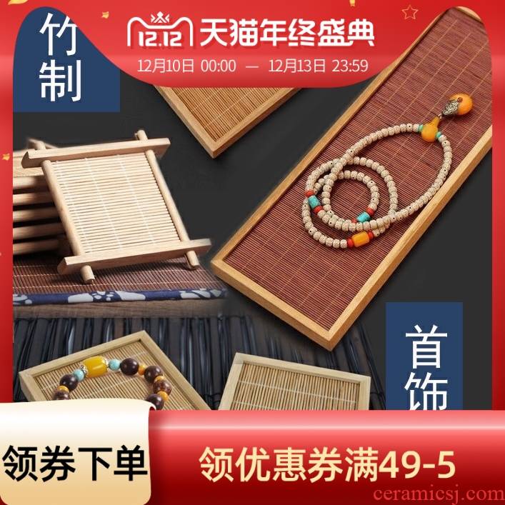 Collectables - autograph beeswax antique jade bamboo show the base bracket hand rosary furnishing articles counter display tray props