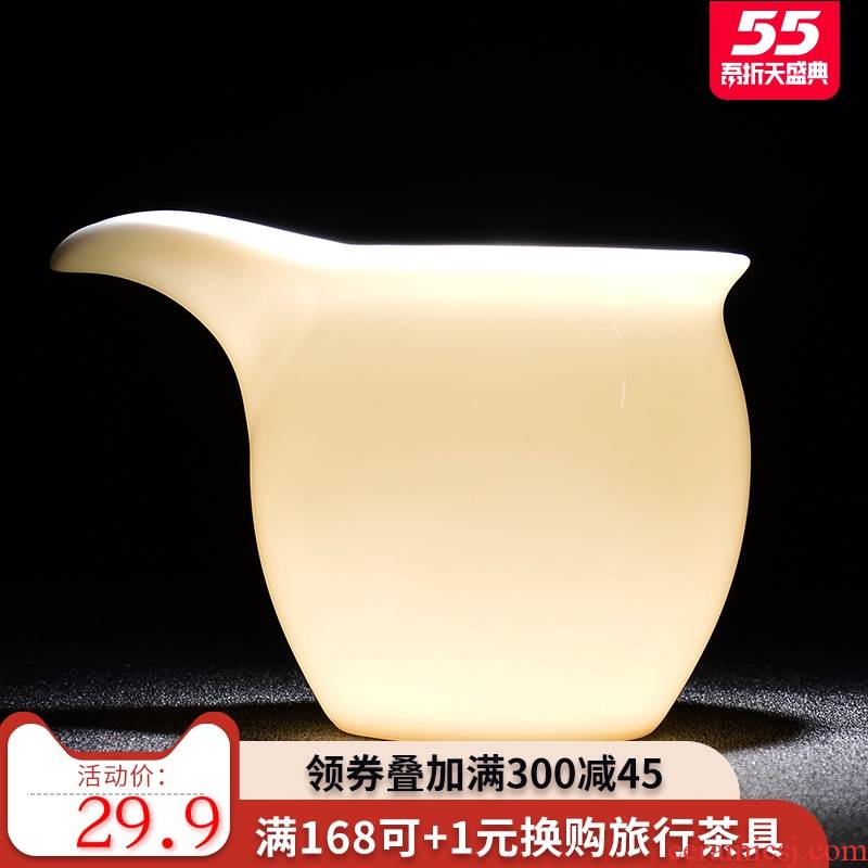 Reasonable dehua white porcelain cup suet jade porcelain tea sea) suit kung fu tea tea ware ceramics handless small accessories