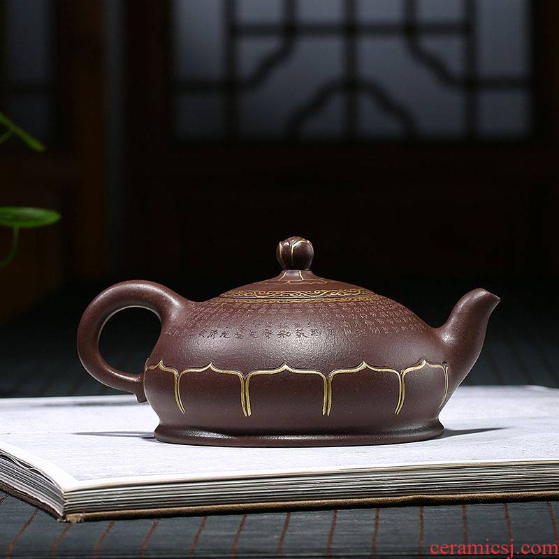 Yixing masters are it pure manual teapot undressed ore kung fu tea cup teapot heart sutra Buddha lotus POTS