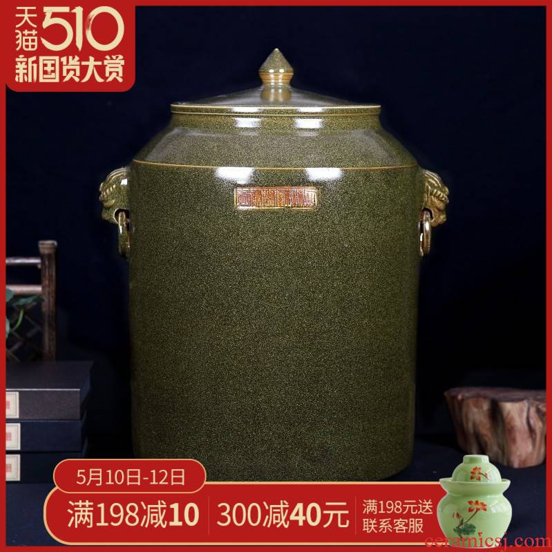 Ceramic barrel ricer box tea at the end of the cylinder insect tide jars cylinder tank sealing 50 kg 100 catties of jingdezhen