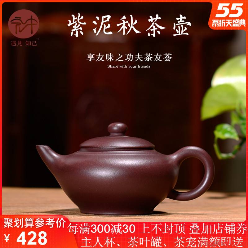 Macros in yixing undressed ore old purple mud manual it new sketch kung fu autumn tea teapot - 180 ml