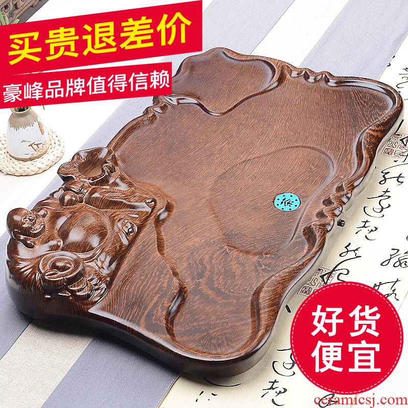 HaoFeng solid wood tea tray was contracted household kung fu tea tea sets tea sea drainage water type of small single disc tray
