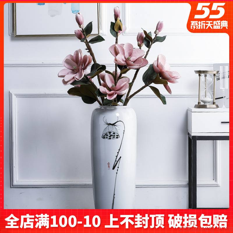 New Chinese style of jingdezhen ceramic vase mall hotels sitting room adornment simulation flower flower flower landing place
