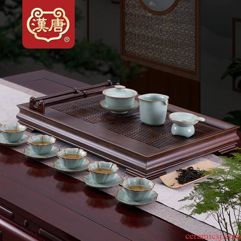 Han and tang dynasties of household solid wood tea tray tray drawer storage tea sets of kung fu tea set dry mercifully tea saucer